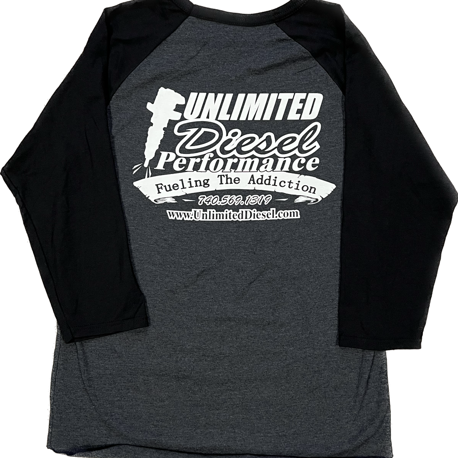 Unlimited Diesel Performance Black Heather/Black 3/4 Sleeve Raglan Unlimited Diesel Performance Black Heather/Black 3/4 Sleeve Raglan