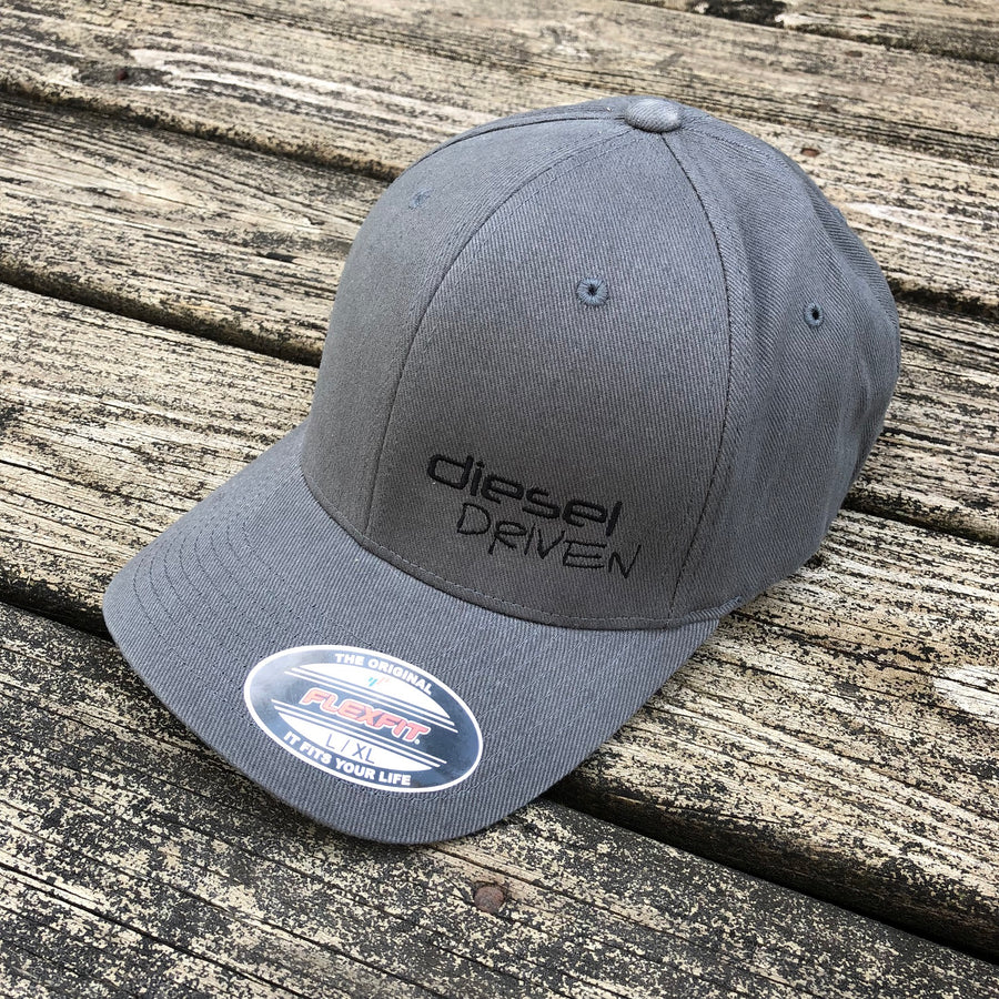 DIESEL DRIVEN DARK GRAY FLEXFIT LOGO HAT