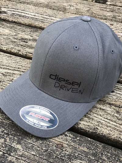 DIESEL DRIVEN DARK GRAY FLEXFIT LOGO HAT