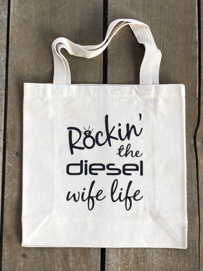DIESEL DRIVEN ROCKIN’ THE DIESEL WIFE LIFE CANVAS TOTE BAG